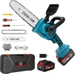 Electric Chainsaw Mini Cordless With Battery 8-INCH, Blue New. Price: $57.11.