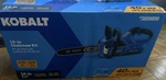 Kobalt 40V Max Brushless 14IN Battery Chainsaw Kit W/ Charger Mpn Used. Price: $115.00.