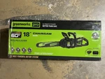 Brand New Greenworks Pro 18" Chainsaw Model #CS60L515. Price: $325.99.
