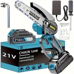 Mini Cordless Chainsaw 6 Inch Handheld Electric Tree Cutter With Battery New. Price: $59.99.
