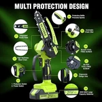 Devenbo 6 Inch Mini Chainsaw, Cordless Wood Cutting With Batteries - Green Used. Price: $40.13.