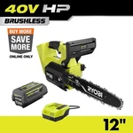 Ryobi 40V Hp Brushless 12 In. Cordless Battery Chainsaw - Complete Kit Open. Price: $189.95.