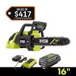 40V Hp Brushless 16 In. Battery Chainsaw With 4.0 Ah And Charger New. Price: $267.68.