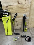 Ryobi RY40560 10 In. 40V Cordless Pole Chainsaw With 2AH Battery & Charger Used. Price: $119.99.