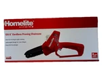 Homelite 12V 6" Battery Pruning Mini Chainsaw W/internal 2.5AH & Charger Open. Price: $59.95.