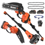 Maxlander 2-IN-1 Cordless 6 Pole Mini Chainsaw W/2 2.0AH Battery, Orange New. Price: $127.90.