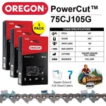3-PACK 32" Chains Oregon Powercut 75CJ105G (3/8" Pitch, .063" Gauge, Dl) New. Price: $106.22.