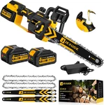 12" Brushless Chainsaw, 21V Cordless With X 4.0AH Battery, Electric M New. Price: $86.47.