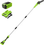 Greenworks 40V 8-INCH Cordless Polesaw, 2.0AH Battery And Charger Included PS40B New. Price: $242.98.