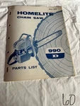Homelite Chainsaw 990D Parts List #23637 May 1962 Assembly Sales Manual Acceptable. Price: $23.62.