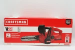 Craftsman CMCCS61001 V20 Cordless Battery Chainsaw Open. Price: $109.99.