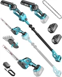 Versatile 6-IN-1 Cordless Pole Saw & Hedge Trimmer 15FT Reach, 2 Batteries New. Price: $299.99.