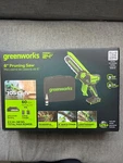 Greenworks 24V 6 Pruner Saw With Battery & Charger Kit New. Price: $140.00.