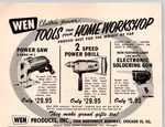 Advertising Print 1957 Wen Electric Power Tools Saw 2 Speed Drill Used. Price: $7.46.