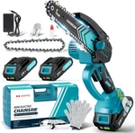 Mini Saw, 6-INCH 2X Battery, Chain, Blue Batteries New. Price: $71.82.
