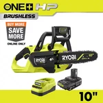 One+ Hp 18V Brushless 10 In. Cordless Battery Chainsaw With 4.0 Ah And Used. Price: $229.00.