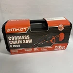 Untimaty 6 Inch Cordless Chainsaw 21V Max, Battery, Chain, Charger New. Price: $53.99.