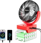 Rozlchar Cordless Fan Compatible For Milwaukee 18V Battery, Work 48-11-1820, New. Price: $39.99.