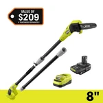 Ryobi One+ 18V In. Cordless Oil-free Pole Saw With 2.0 Ah Battery And Charger New. Price: $134.95.