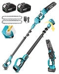 2 1 Cordless 8 Inch Pole & Mini Chainsaw With Battery Power Electric New. Price: $189.29.