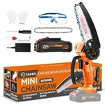 Saker Mini 6 Inch Chainsaws 2025 1 BATTERY+2 Chains, Orange New. Price: $75.90.