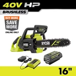 40V Hp Brushless 16 In. Battery Chainsaw With 4.0 Ah And Charger New. Price: $267.68.