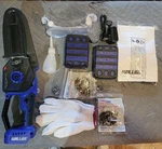 Walliss Cordless Mini 6" Chainsaw Hand-held Blue 2 Batteries Carry Case Extras New. Price: $65.00.