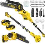 2-IN-1 Electric Pole Saws For Tree TRIMMING,8" Mini Chainsaw Cordless With Exten New. Price: $111.31.
