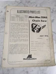 Mcculloch Parts List Illustrated Manual Chain Saw Mini Mac 35AS 1976 92754A Used. Price: $9.79.