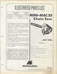 Mcculloch Mini-mac 35 Chain Saw July 1976 Model 600091B Illustrated Parts List Good. Price: $11.95.