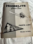 Homelite Textron Chainsaw Model 5-30N Parts List No. 22797-1 Sales Manual Acceptable. Price: $23.62.