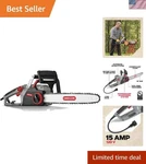 CS1500 Self-sharpening Electric Chainsaw 18 Inch, 2400W, Ergonomic Design New. Price: $255.84.