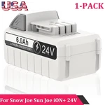 6.0AH Battery For Snow Joe Sun Ion+ 6000MAH Replacement 24VBAT-LTW New. Price: $52.99.