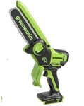 Greenworks 24V 6 Inch Brushless Mini Chainsaw Cordless Pruning Saw. Tool Only Open. Price: $75.00.