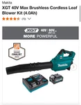 Makita GBU01M1 40V Max Xgt Brushless Cordless Blower - Black/green New. Price: $266.00.