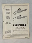 Craftsman Electric Chainsaw Owners Manual Model 358.34760 2.0/14 358.34810 Very. Price: $20.00.