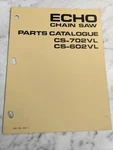 Echo Chain Saw Service Parts List Book Manual Catalog CS-702VL CS-602VL Used. Price: $10.21.
