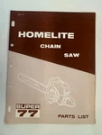 Homelite Super 77 Parts List #23930 Original Used. Price: $8.40.