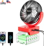 Rozlchar Cordless Fan Compatible For Milwaukee 18V Battery, Work 48-11-1820, New. Price: $44.43.