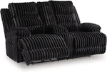 Contemporary Reclining Loveseat With Console, Usb, Storage & Cup Holders - Black New. Price: $1706.99.