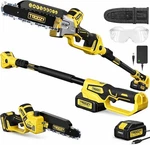 Troozy Electric 2IN1 Cordless Pole & 8" Chainsaw Brushless Pruning Open. Price: $139.00.