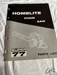 Homelite Textron Chainsaw Super 77 Parts List Assembly Breakdown Sales Manual Acceptable. Price: $23.62.