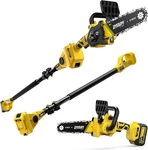 Cordless 2-IN-1 Brushless Pole & Mini Chainsaw, 8" 21V Battery, Lightweight New. Price: $155.00.