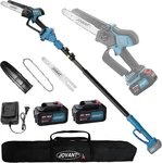 Jovant Cordless Pole With 2 Batteries Chainsaw Open. Price: $99.00.