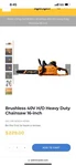 Salem Master Electric Chainsaw Cordless 40V 16" Brushless , Battery And Charger New. Price: $200.00.