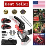 Elitehome Mini Chainsaw Cordless 2 Batteries 6 Inch Electric Portable Handheld New. Price: $46.88.