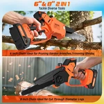 Nexpow 6/8" Mini Chainsaw Cordless 2BATTERY Handheld Fr Wood&garden New. Price: $94.99.