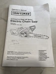 Craftsman Electric Chain Saw Owners Manual Operator Book 14AMP 3.5HP 172.452470 Good. Price: $6.50.